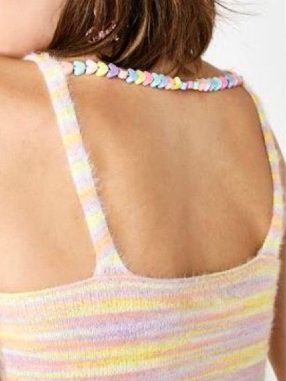 Sugar Thrillz Candy Rain Crop Top NWT S Pastel Multicolor Fuzzy Knit Tank Y2K - Picture 10 of 11
